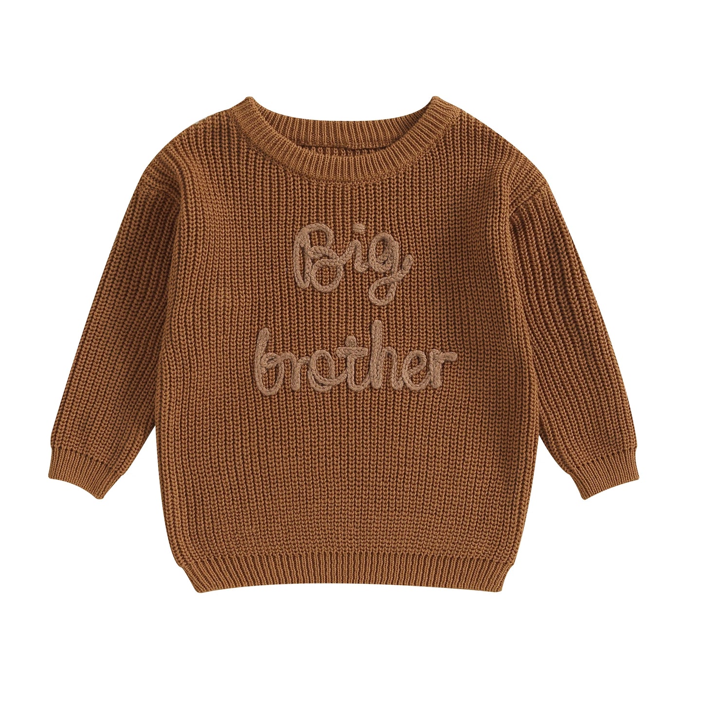 0-5Y Toddler Kids Boys Autumn Winter Sweater Long Sleeve Letter Embroidery Pullover Knitwear