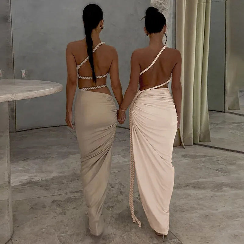 Women's Off-shoulder Thigh High Split Maxi Strapless Sleeveless Ruched Bodycon Party Dress