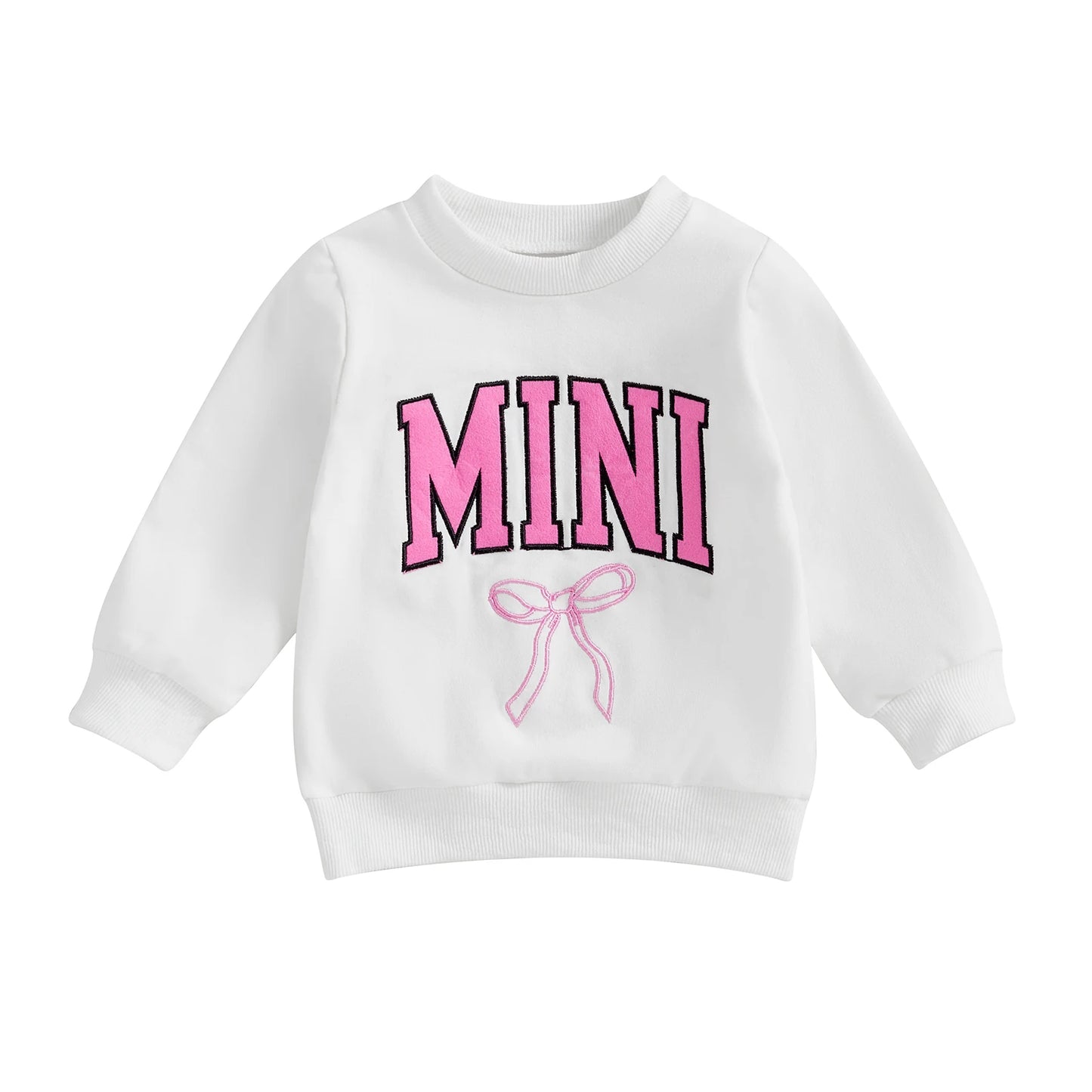 Family Matching Baby Sweatshirt - Long Sleeve Bow Embroidery Pullover