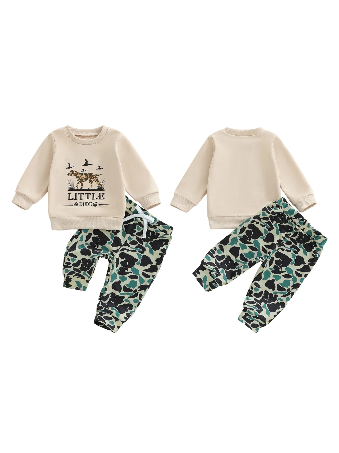 Baby Boys Animal Print Sweatshirt & Camouflage Pants Set (0-4Y)