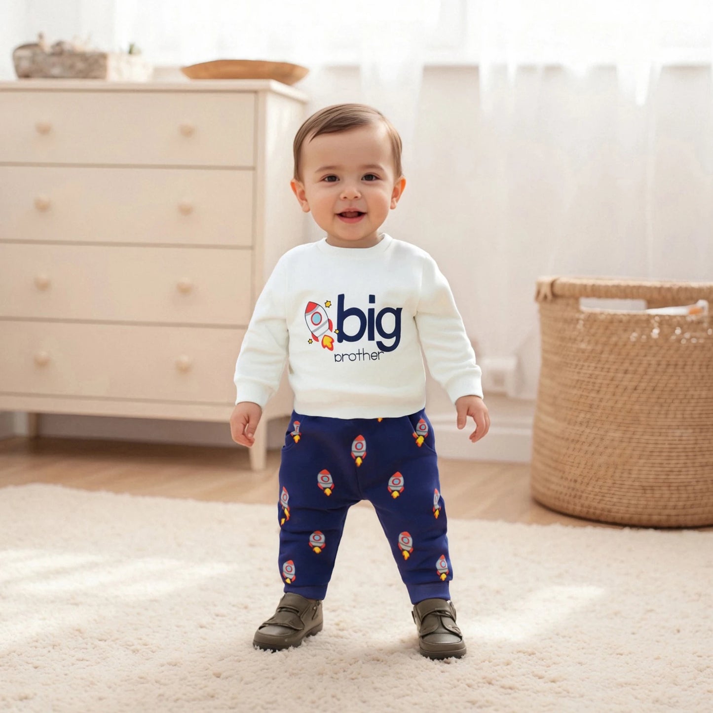 Toddler Boys Cartoon Print Sweatshirt & Pants Set (0-4Y)