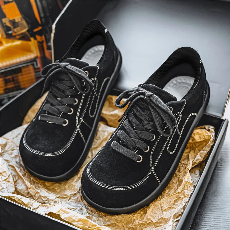 Men's Suede Leather Lace-up Casual Comfortable British Shoes