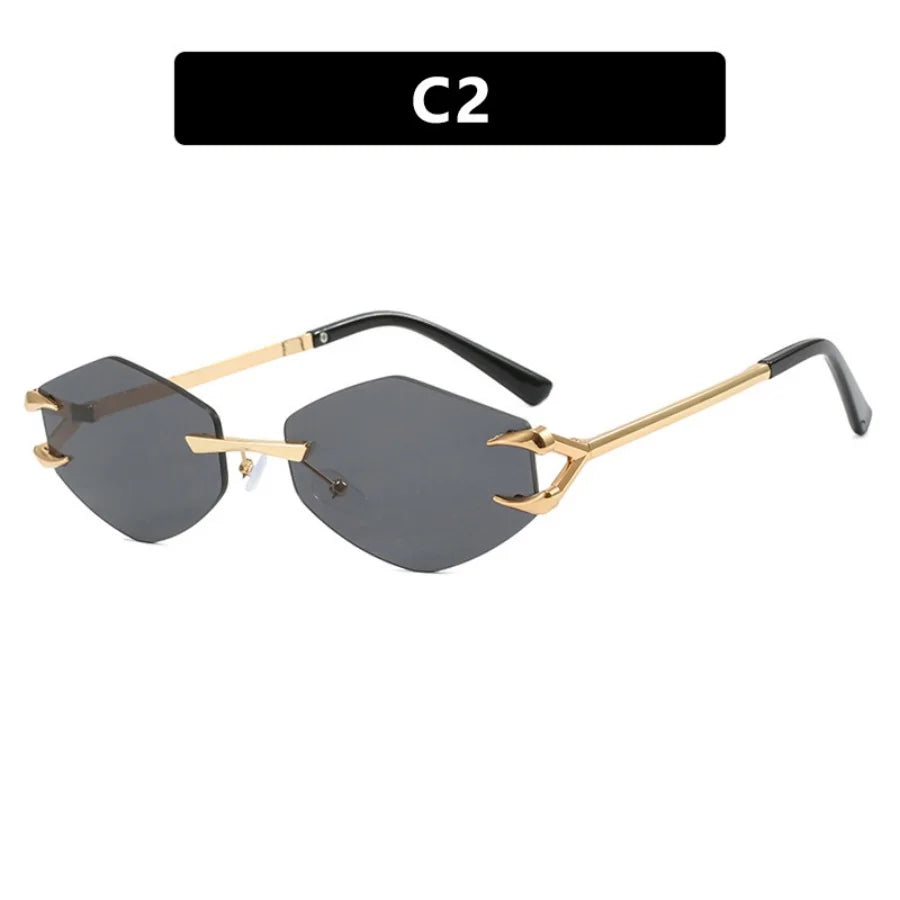 Frameless Polygonal Sunglasses - Unisex UV400 Protection Hip-Hop Style Outdoor Shades