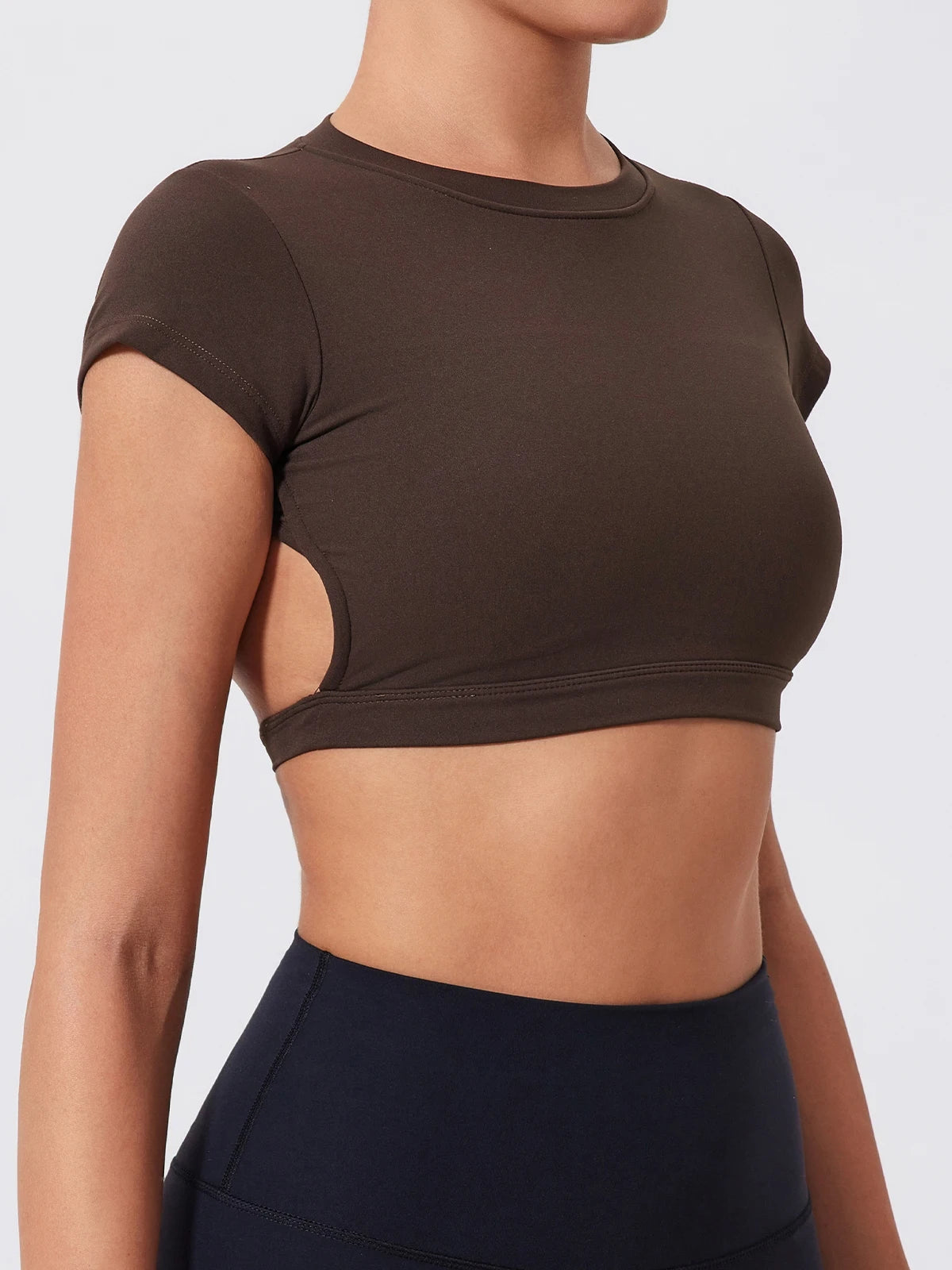 Women's Sports Workout Top Fitness Activewear Quick-Dry Yoga Clothes Sport Crop Top Backless Gym Top