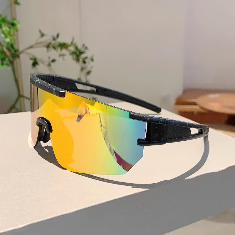 Men's Wrapped Round Mirror Outdoor Cycling Anti-UV Sunglasses