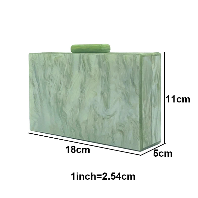Women's Green Acrylic Crossbody Bag - Luxury Designer Clutch Shoulder Bag