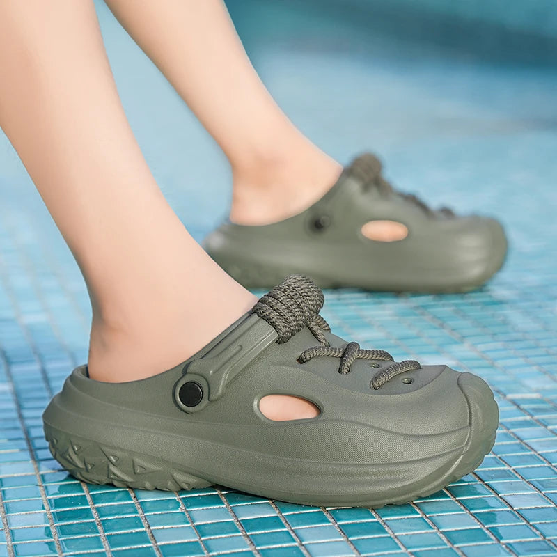 Men's Summer Slippers Platform Sandals Clogs Waterproof Beach Slippers Strap Design Flip Flops Slides