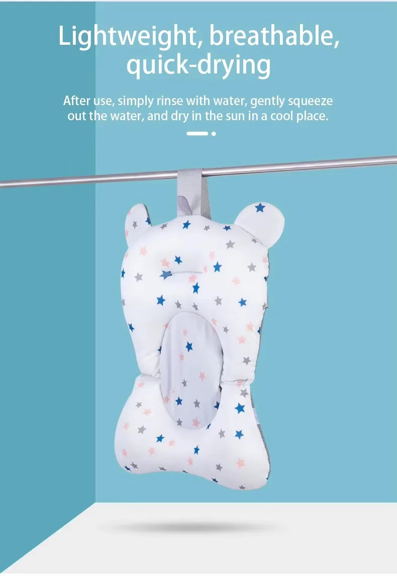 Baby Bath Seat - Adjustable Newborn Bathtub Pad with Non-Slip Mat