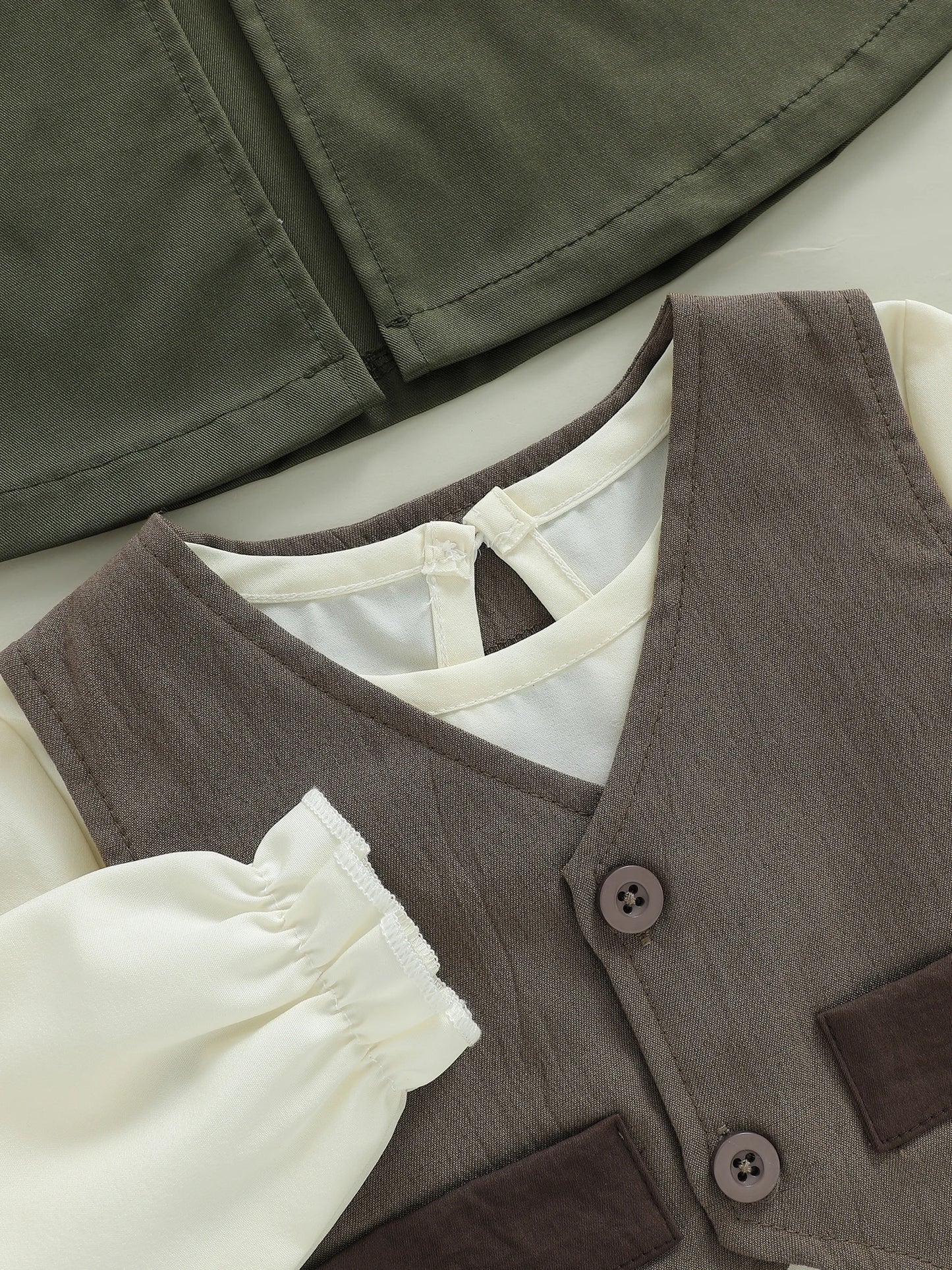 Toddler Boys Fall Winter Gentleman Clothing Set - 4-Piece Outfit with Shirt, Pants, Vest & Cape (0-4Y)