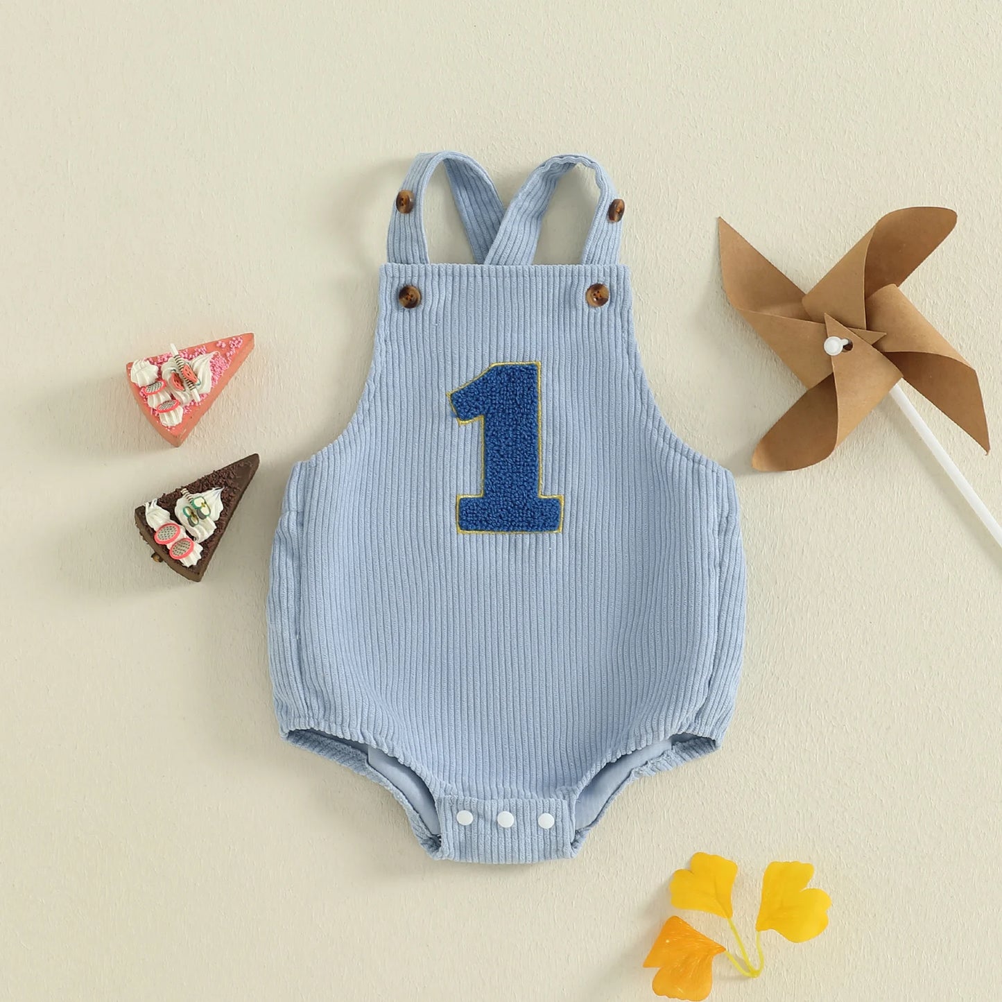 Baby Birthday Romper - Number Print Sleeveless Jumpsuit for Boys & Girls (0-18M)