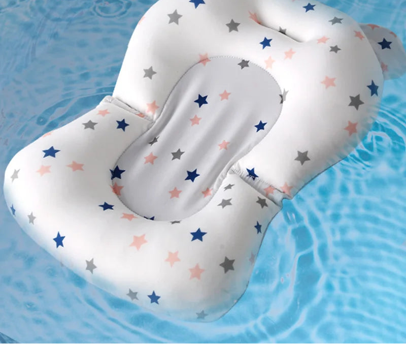 Baby Bath Seat - Adjustable Newborn Bathtub Pad with Non-Slip Mat