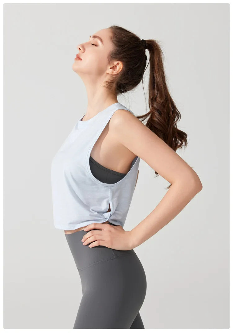 Women's Sleeveless Yoga Vest - Loose Fit Quick Dry Athletic Tank Top
