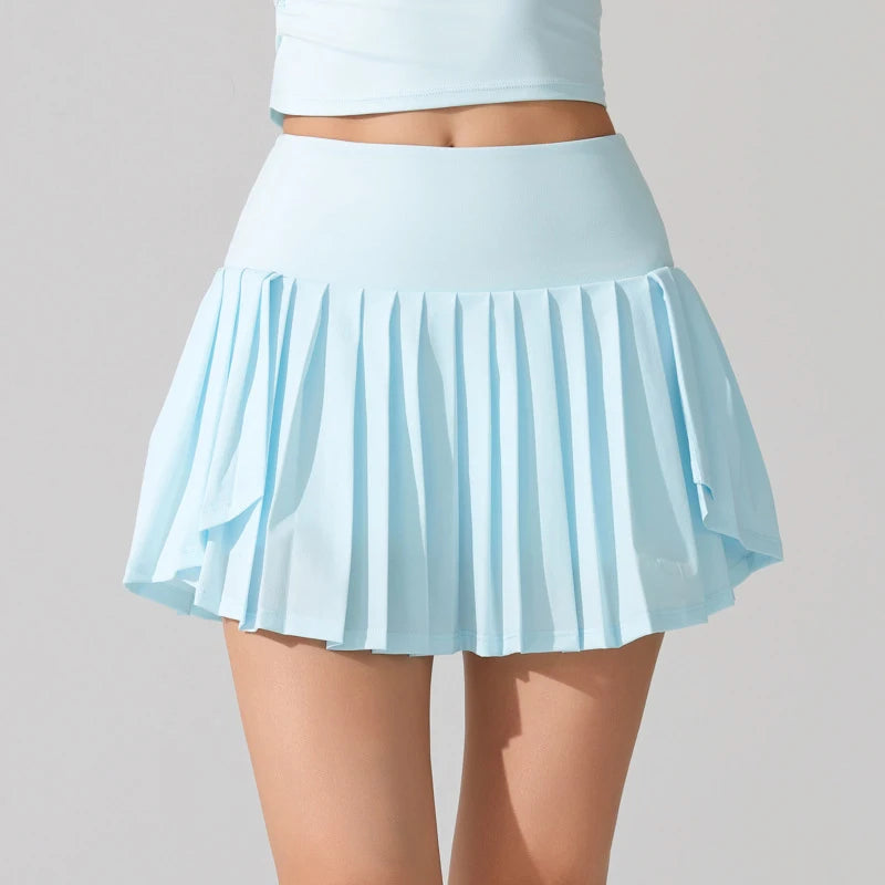 Women's High Waist Tennis Skort - Quick Dry Workout Skirt with Pockets