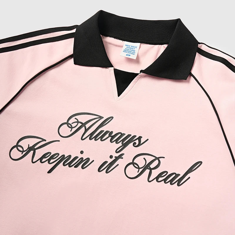 Unisex Streetwear POLO Trendy Oversized Colourblock Long-sleeved T-Shirt