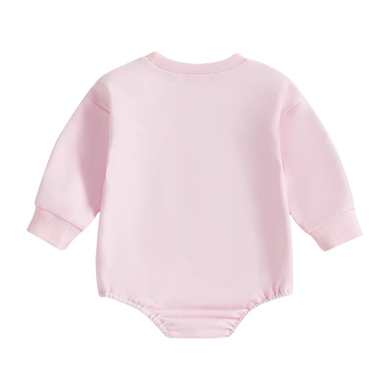 Lovely Baby Spring Romper - Long Sleeve Bowknot Print Sweatshirt Jumpsuit (0-18M)