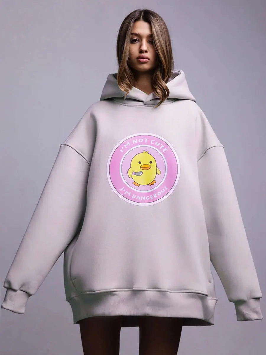 Women's Warm Loose Sports Chic Print Oversized Hoodie