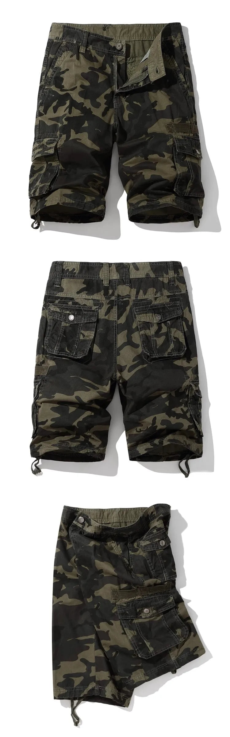 Men's Summer Cotton Casual Camouflage Cargo Shorts