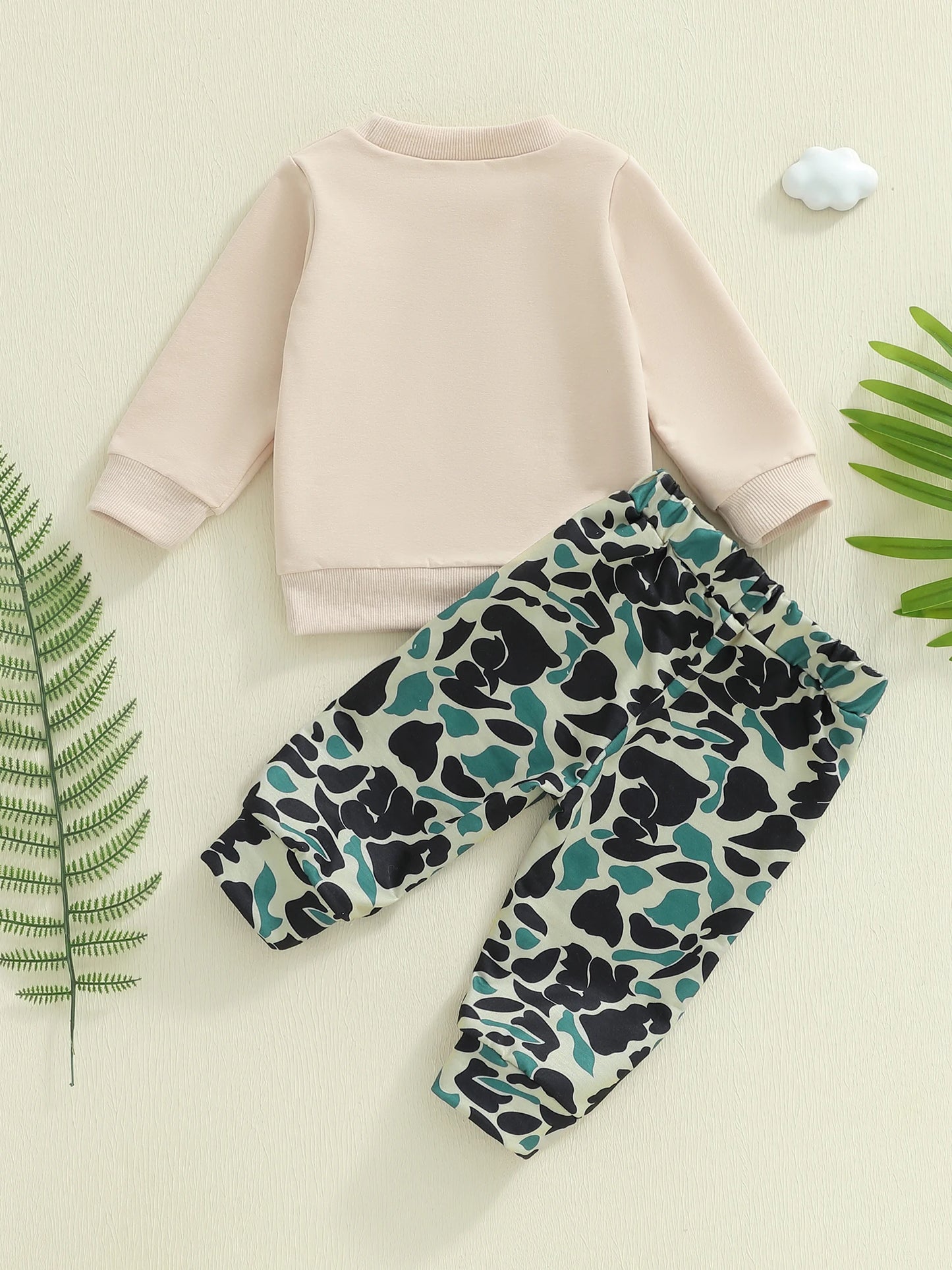 Baby Boys Animal Print Sweatshirt & Camouflage Pants Set (0-4Y)
