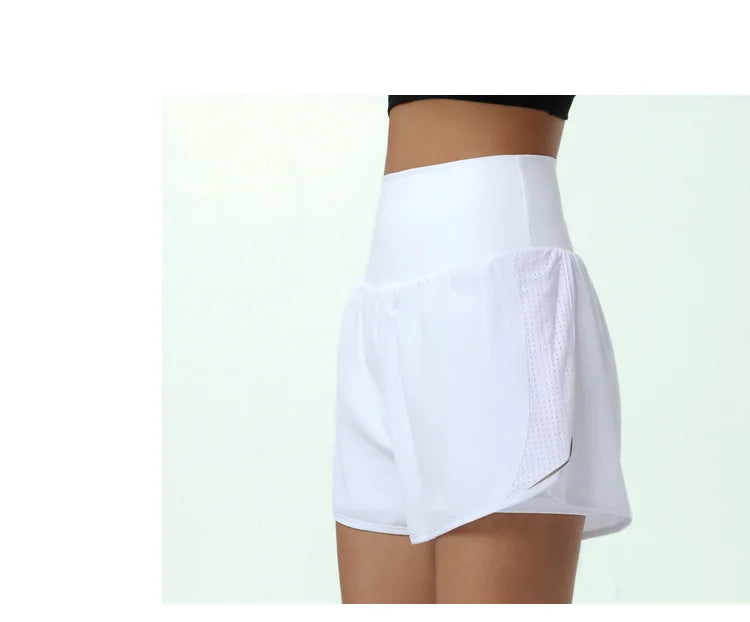 Women's High Waist 2 In 1 Running Breathable Quick Dry Pocket Fitness Gym Sportswear Shorts