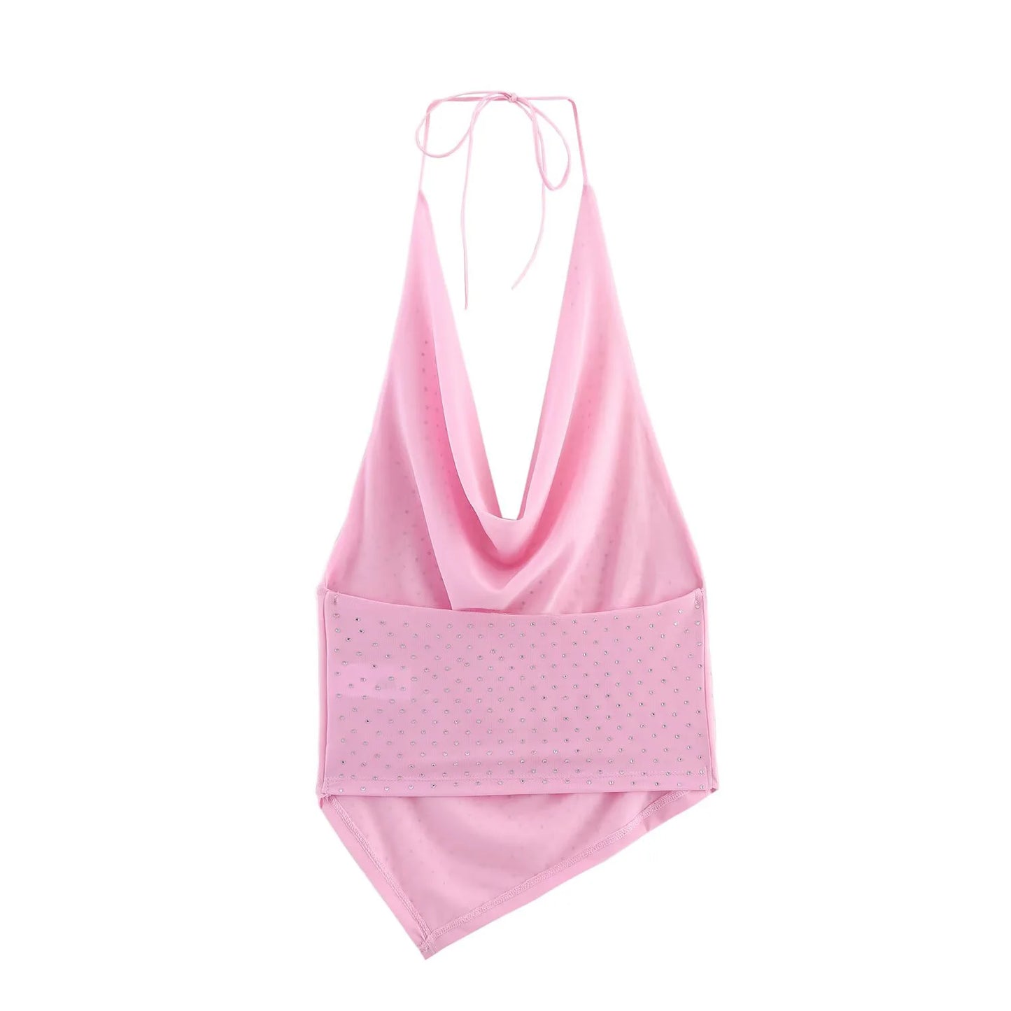 Women's Polka Dot Halter Neck Camisole - Backless Summer Top
