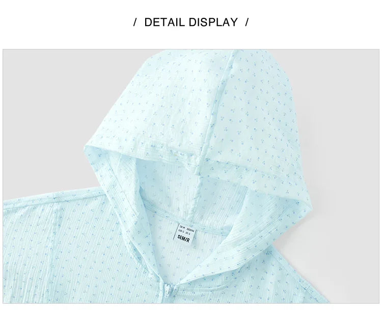 Women's Floral Print Hooded Jacket - Oversized Summer Casual Outerwear