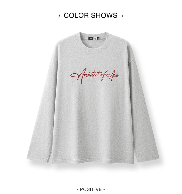 Long Sleeve T-Shirt Unisex Couple Style Basic Versatile Top Everyday Commuting Autumn