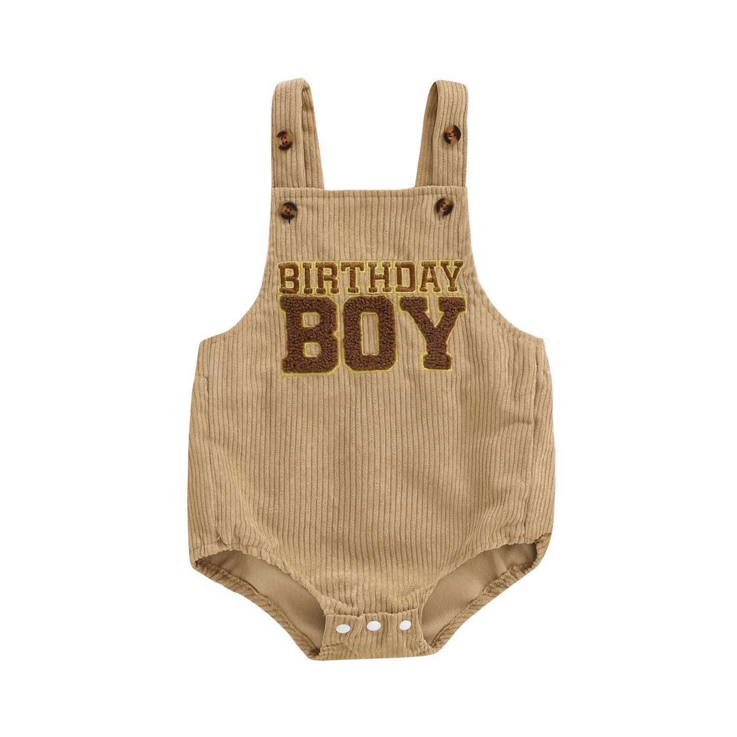 Newborn Baby Boys Romper - Letter Embroidery Square Neck Sleeveless Jumpsuit (0-18M)