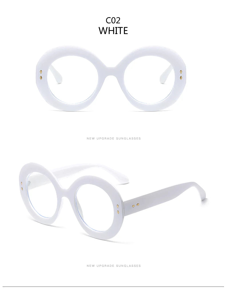 Vintage Oval Fashion Glasses Frame - Women's Retro Anti-Blue Light Eyewear Optical Frames