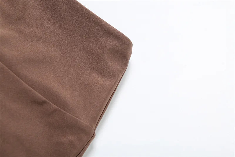 Women's Halter Two Piece Set Outfit Draped Lace Up Top and Mini Short Co-ords Set