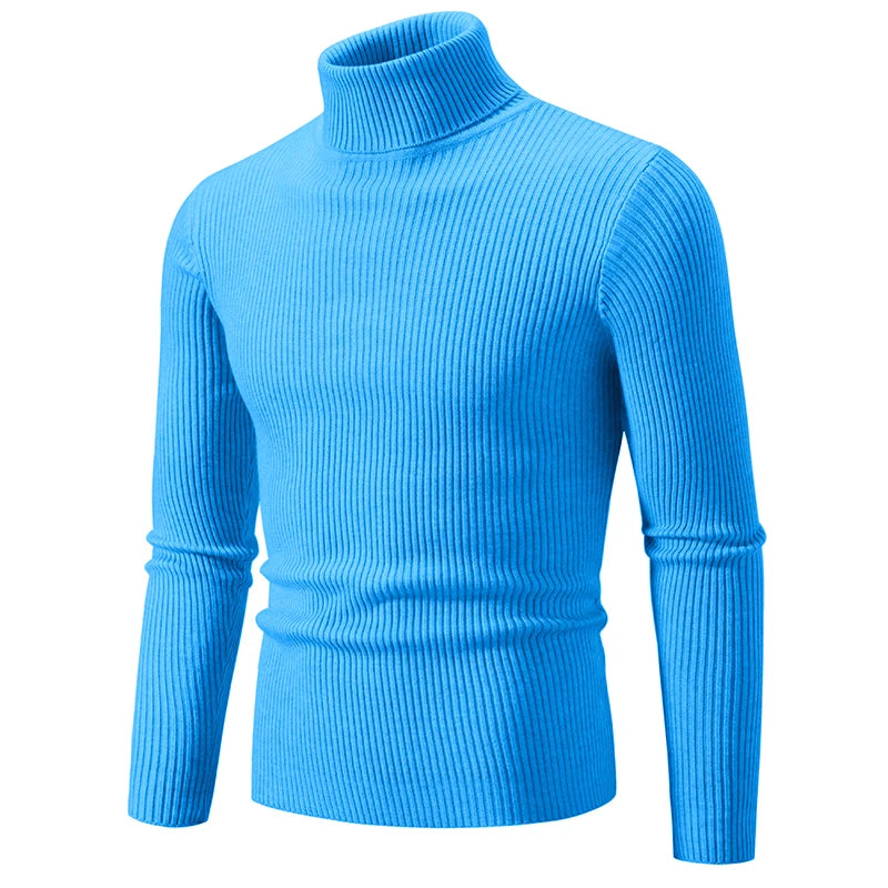 Men's Slim Fit Turtleneck Sweater - Warm Knitted Pullover
