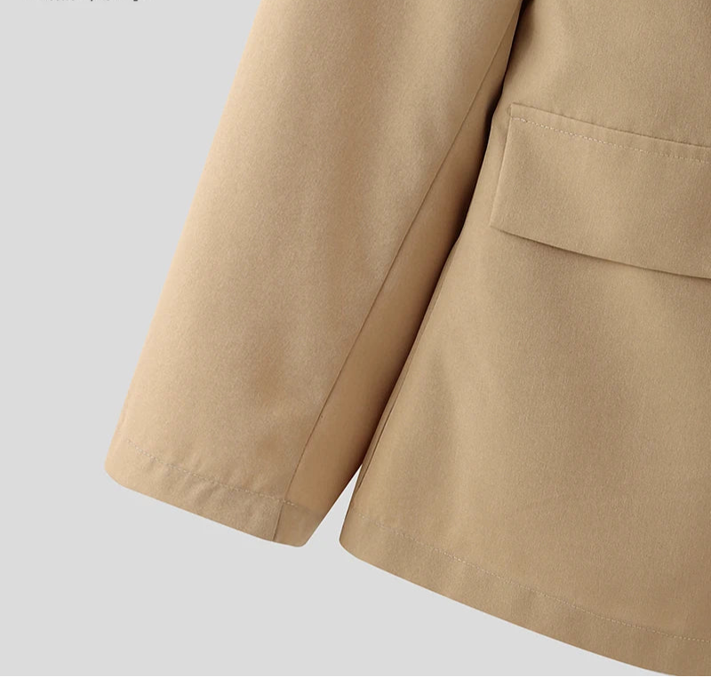 Men's Deconstruct Metal Buckle Long Sleeved Blazer