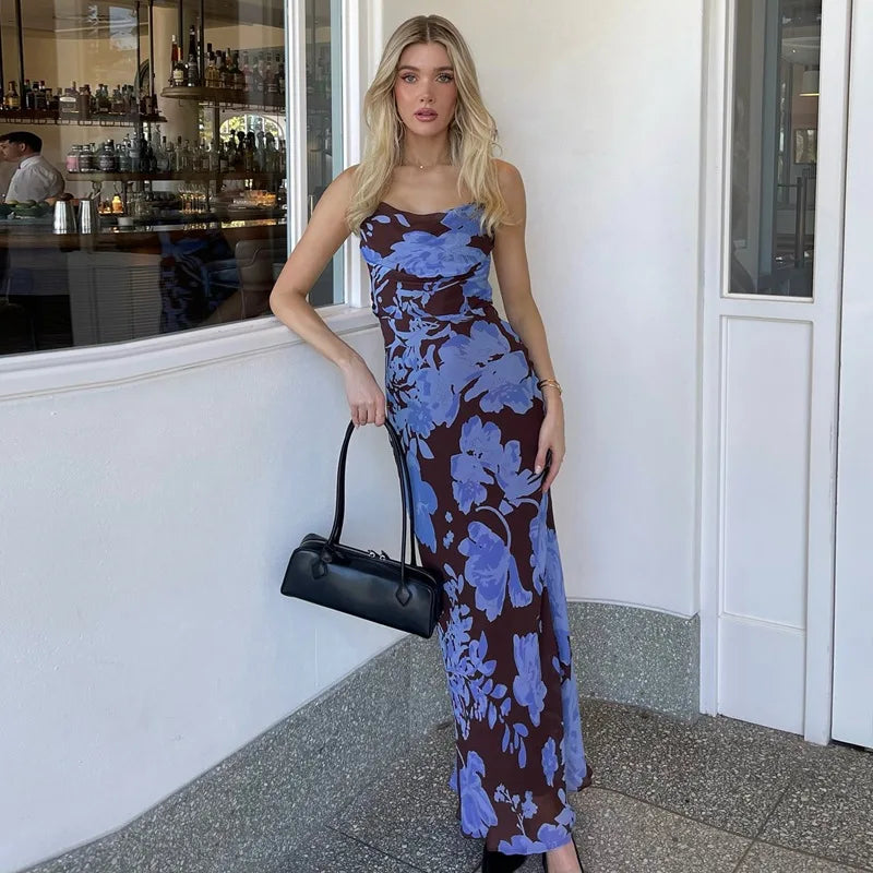 Mesh Maxi Dress - Backless Party Dress for Women