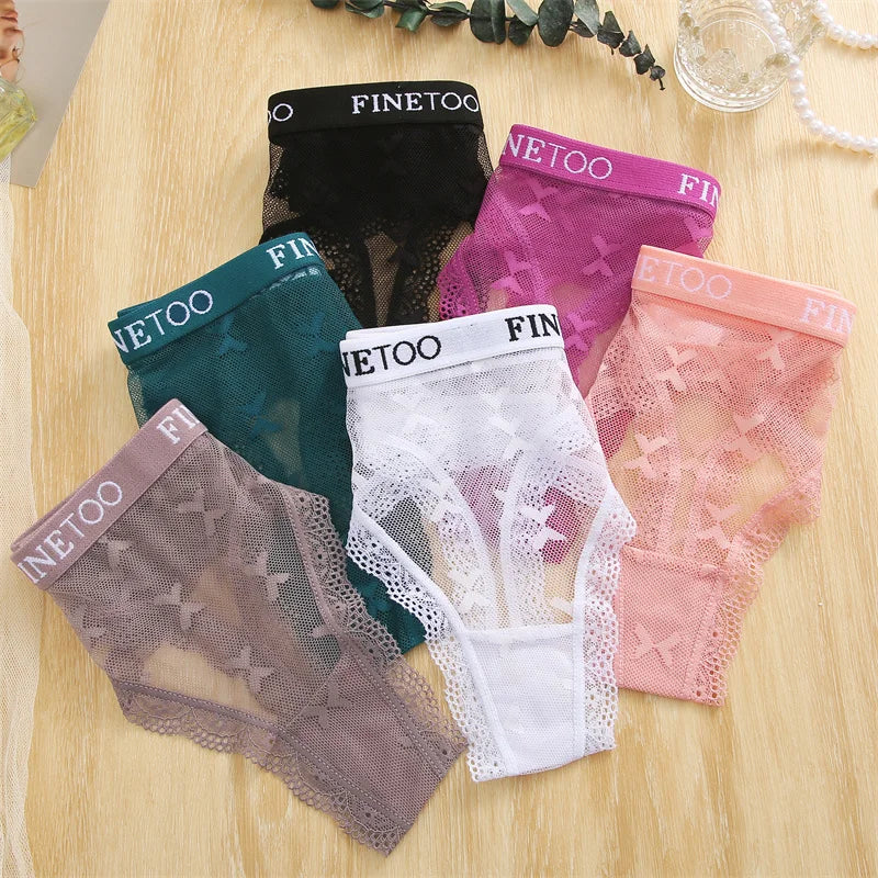 4-Pack Lace Hollow Out Thongs - Women's Floral Low-Waist Breathable Underwear