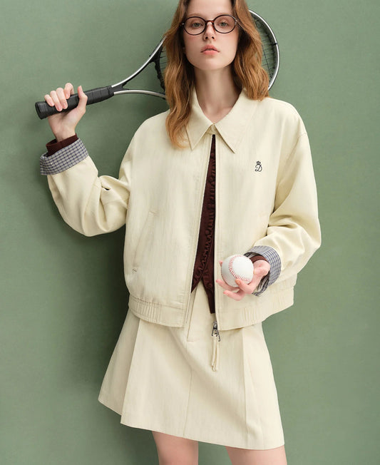 Women's Plus-Size Plaid Patchwork Jacket & Skirt Set - Chic Autumn Fashion Set