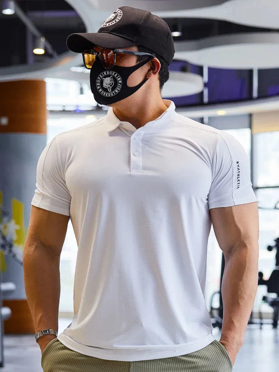 Men's Running Top Muscle Fit Short Sleeve Jogging Compression Fitness Workout T-shirt