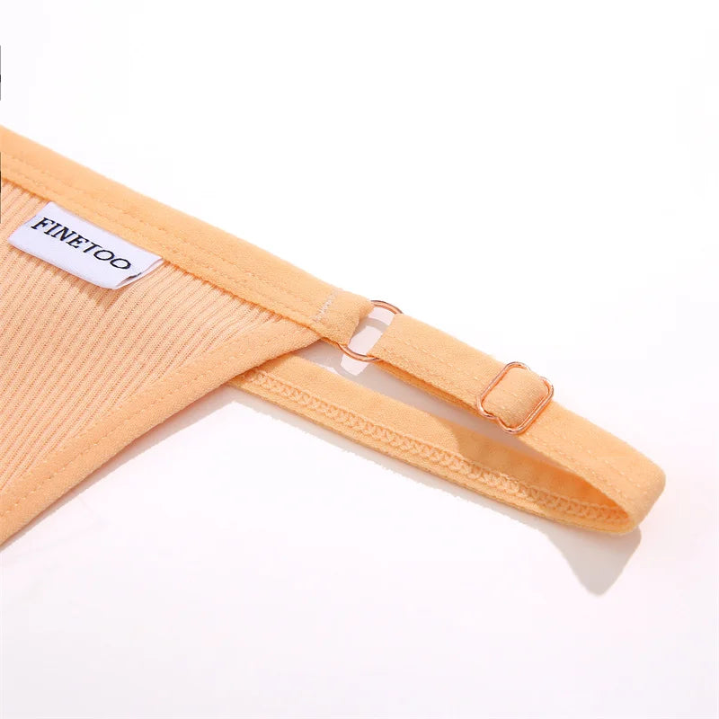 Women's Cotton Thong Set - 3 Pack Low-Rise Bikini Panties