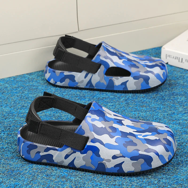 Men's Summer Slippers Sandals Camouflage Clogs Beach Slippers Flip Flop Casual Slides