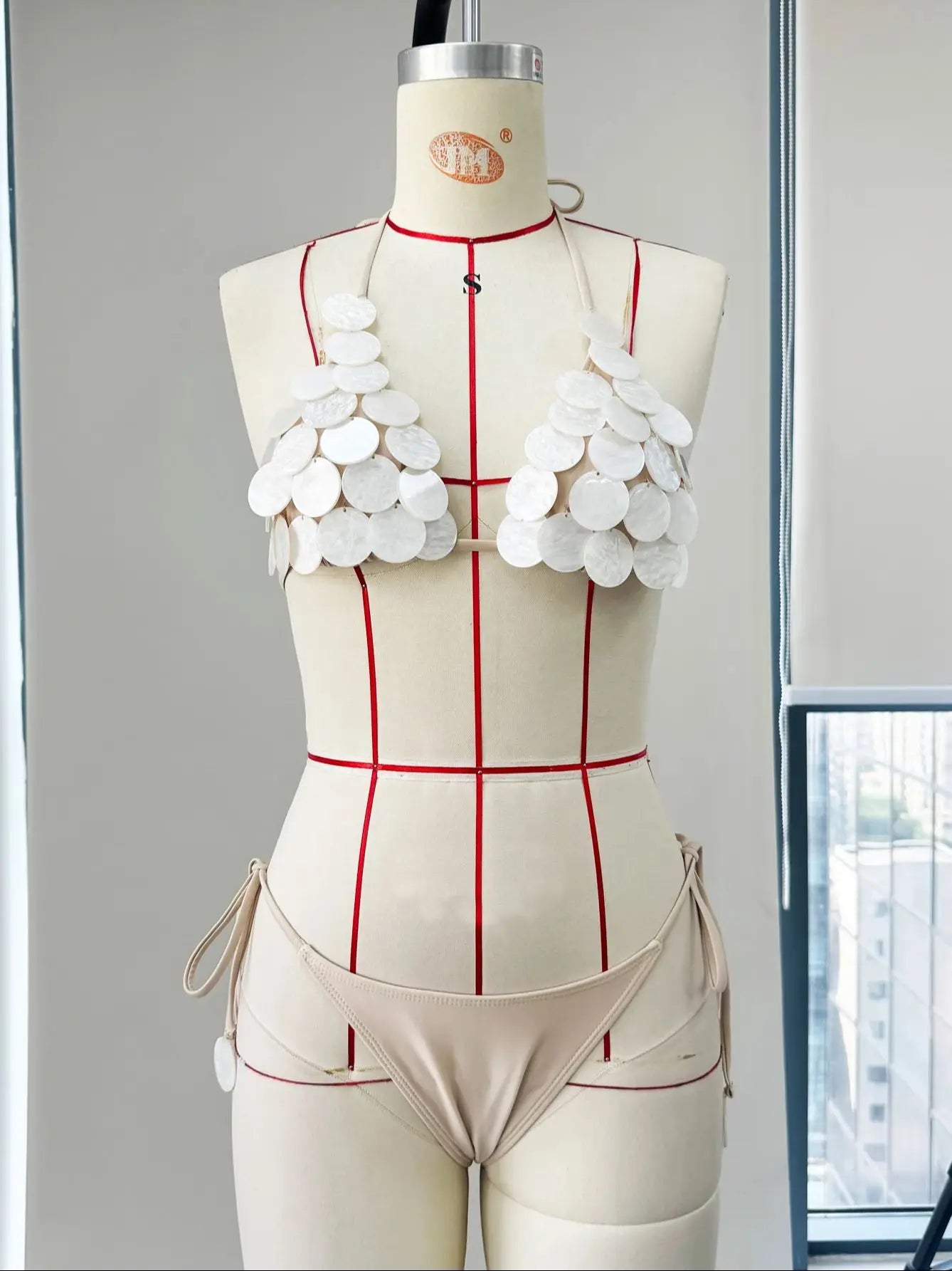 Women's Pearl Skirt Set A Line Skirt High Waist Beach Skirt Bandage Short Top Summer Beach Set