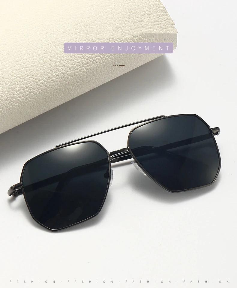 Double Beam Sunglasses - Retro Toad Mirror Driving Eyewear with UV400