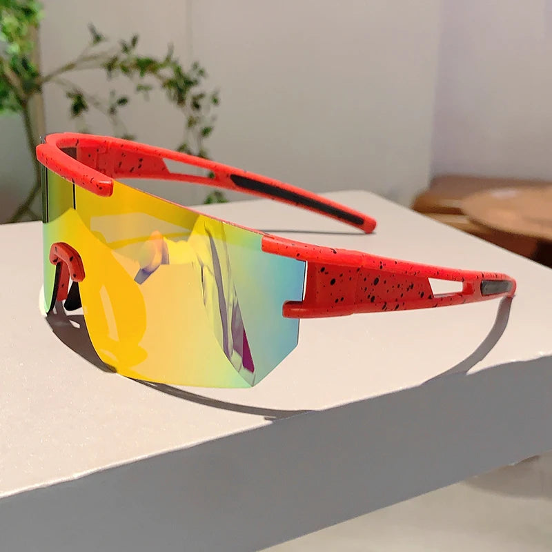 Men's Wrapped Round Mirror Outdoor Cycling Anti-UV Sunglasses