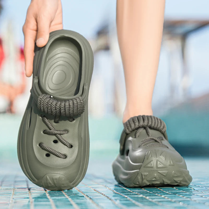 Men's Summer Slippers Platform Sandals Clogs Waterproof Beach Slippers Strap Design Flip Flops Slides