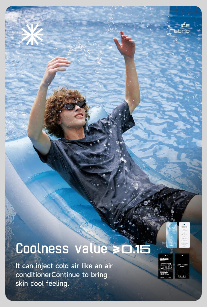 Men's Unique Fabric Mint Anti-microbial Sweat UPF50+ Quick Drying Cotton T-shirt