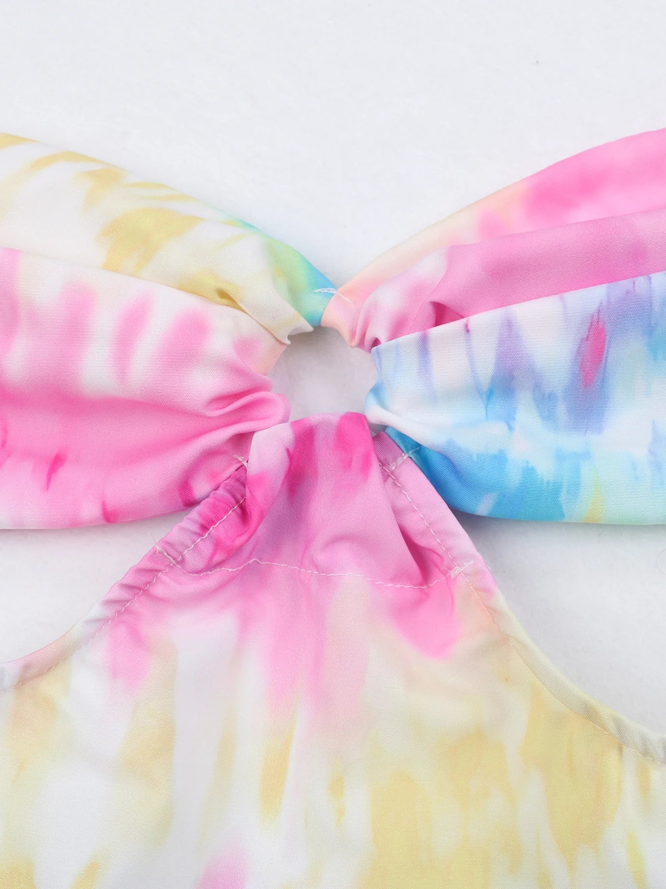 Women's Colourful Print Halter Tie Up Strapless Naked Waist A-line Maxi Summer Dress