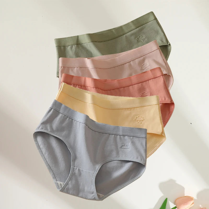 Women's Cotton Panties 5-Pack - Low Rise Breathable Briefs