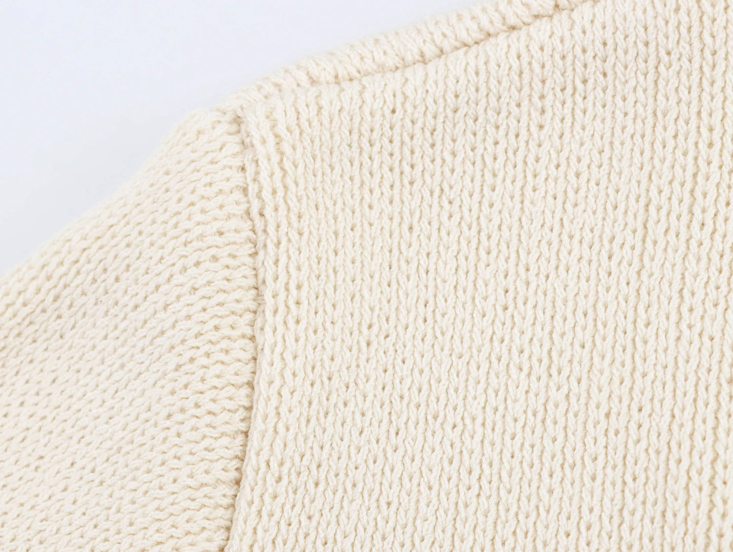 Spring Women's Pocket Decoration Round Neck Long Sleeve Casual Knitted Coat Jacket