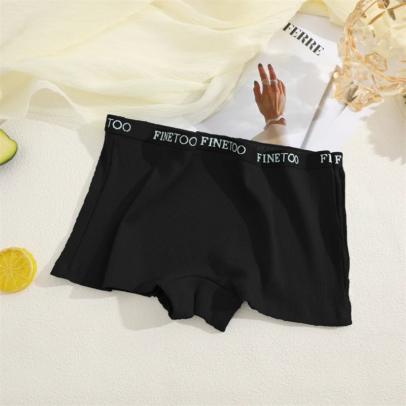 Women's Cotton Boxer Shorts - Seamless Mid Waist Safety Underwear