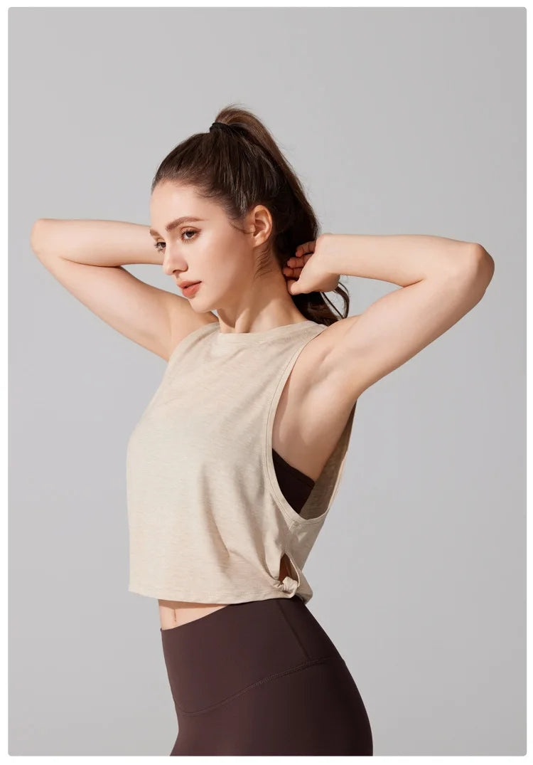 Women's Sleeveless Yoga Vest - Loose Fit Quick Dry Athletic Tank Top