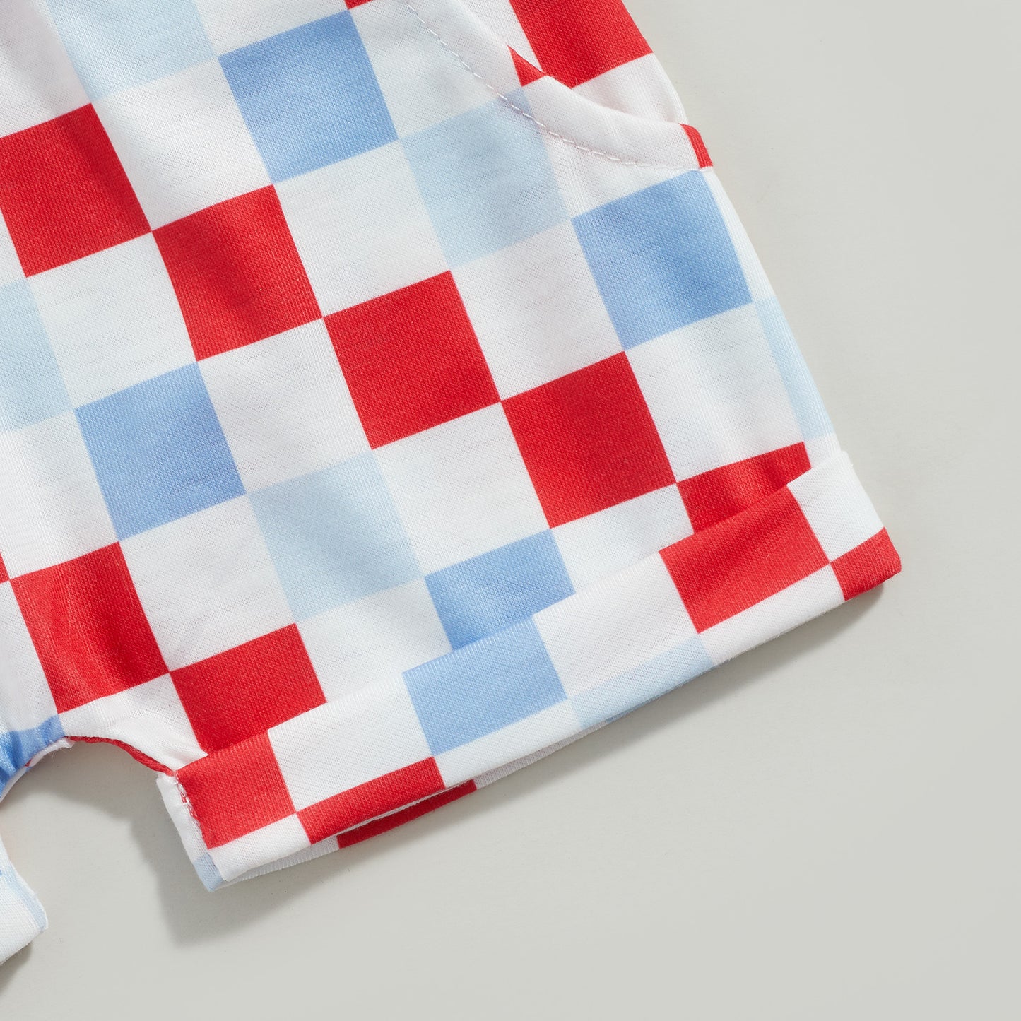 0-3Y American Baby Girls Boys Clothes Sets Letter Print Short Sleeve T-Shirts and Checkerboard Shorts 2Pcs