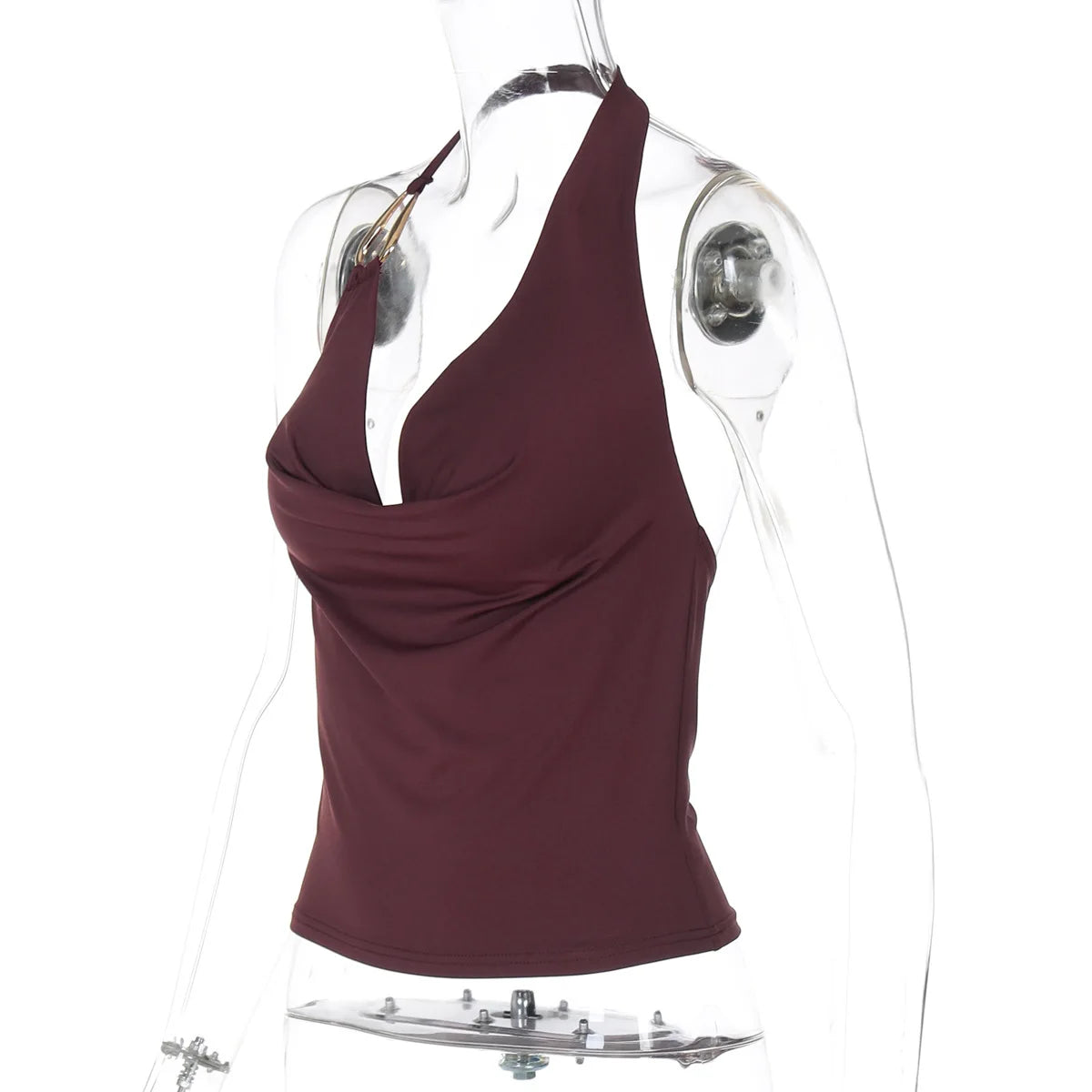 Women's Draped Halter Crop Top