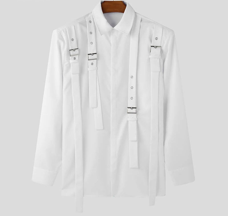 Men's Summer Spring Lace-Up Long Sleeve Oversized Casual Shirt